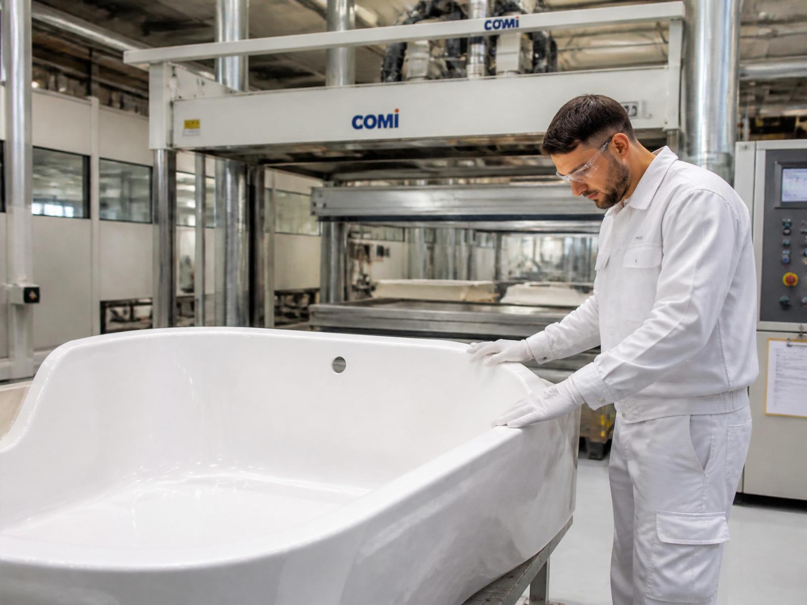 Inside the Acrosen bathtub manufacturing facility